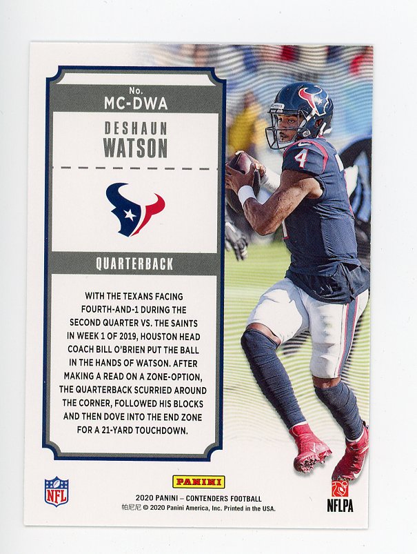 2020 Deshaun Watson Rookie Contenders Houston Texans # PA-21