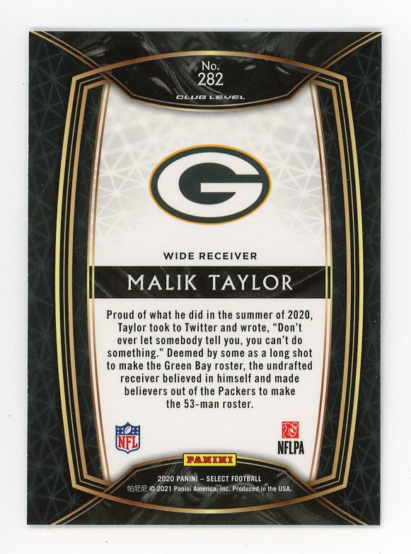 2020 Malik Taylor Rookie Select Green Bay Packers # 282
