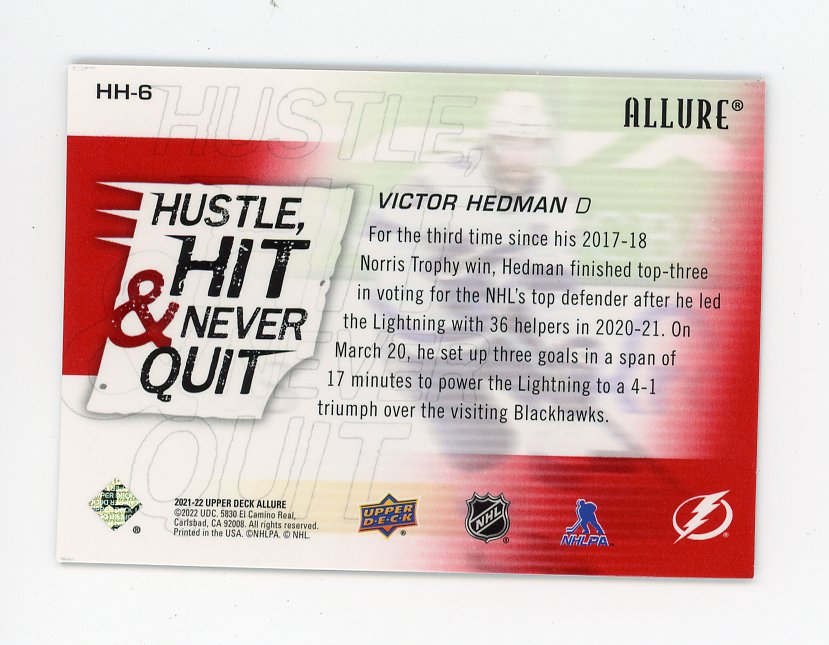 2021-2022 Victor Hedman Hustle Hit & Never Quit Allure Tampa Bay Lightning # HH-6