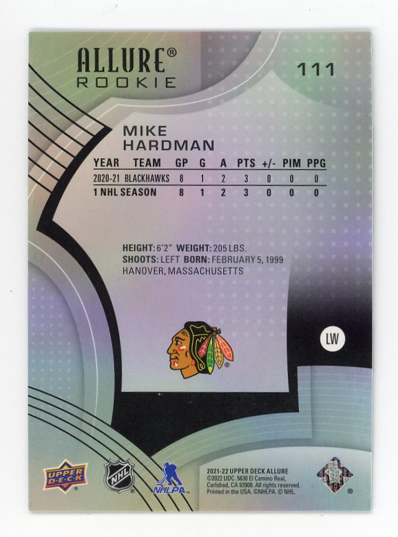 2021-2022 Mike Hardman Rookie Allure Chicago Blackhawks # 111