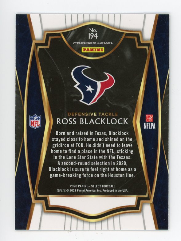 2020 Ross Blacklock Rookie Premier Level Panini Houston Texans # 194