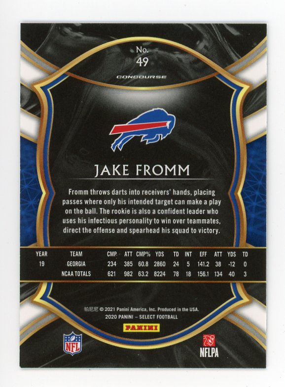 2021 Jake Fromm Rookie Select Concourse Panini Buffalo Bills # 49