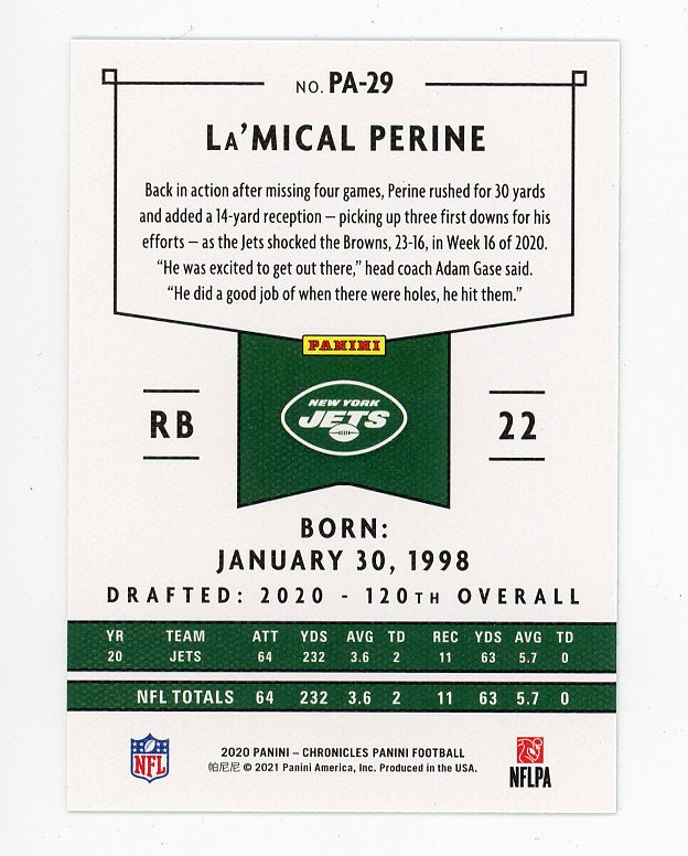 2020 Denzel Mims Rookie Chronicles Panini New York Jets # PA-29