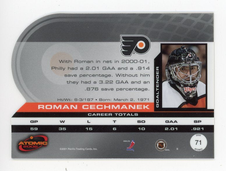 2002 Roman Cechmanek Die Cut Atomic Philadelphia Flyers # 71