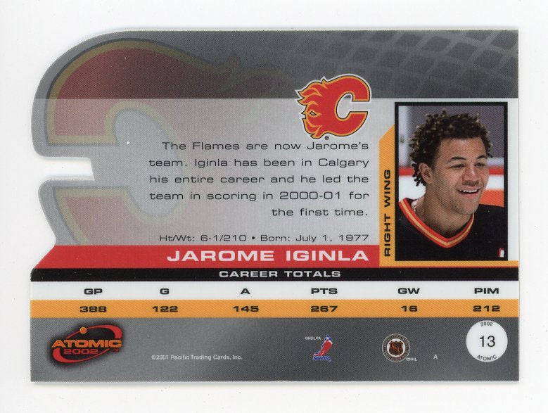 2002 Jarome Iginla Die Cut Atomic Calgary Flames # 13