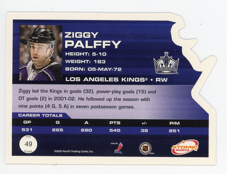 2003 Ziggy Palffy Die Cut Atomic Los Angeles Kings # 49