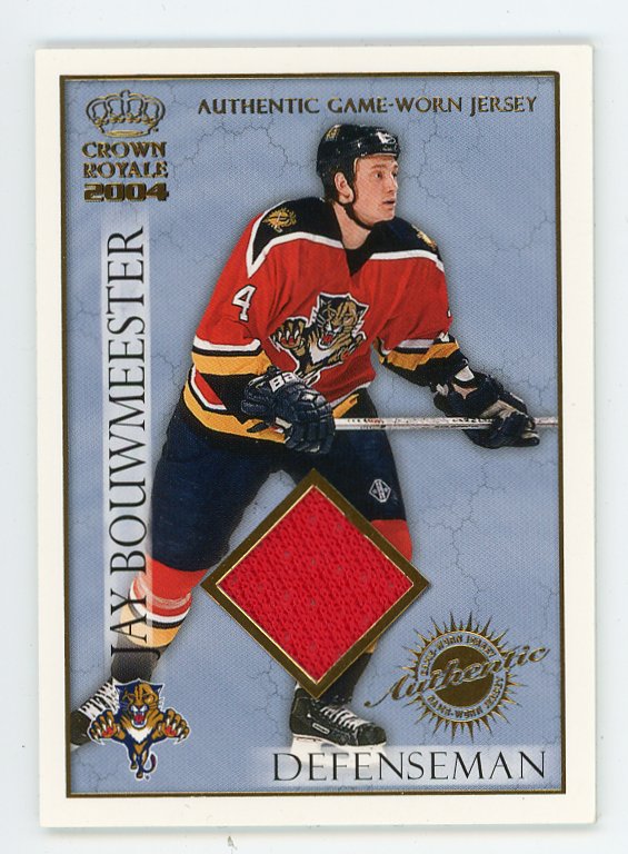 2004 Jay Bouwmeester Authentic Game Worn Jersey #D /630 Crown Royale Florida Panthers # 11