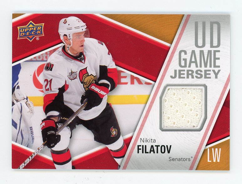 2009-2010 Nikita Filatov UD Game Jersey Upper Deck Ottawa Senators # GJ-NF