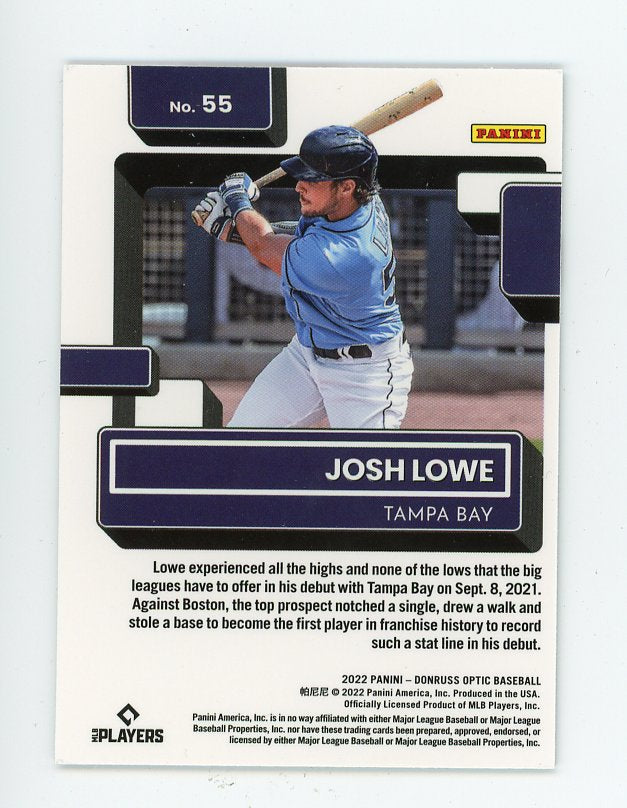 2022 Josh Lowe Rated Rookie Donruss Optic Tampa Bay Rays # 55
