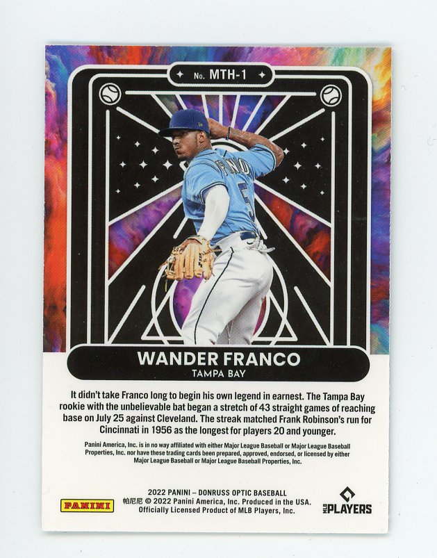 2022 Wander Franco Mythical Rookie Donruss Optic Tampa Bay Rays # MTH-1