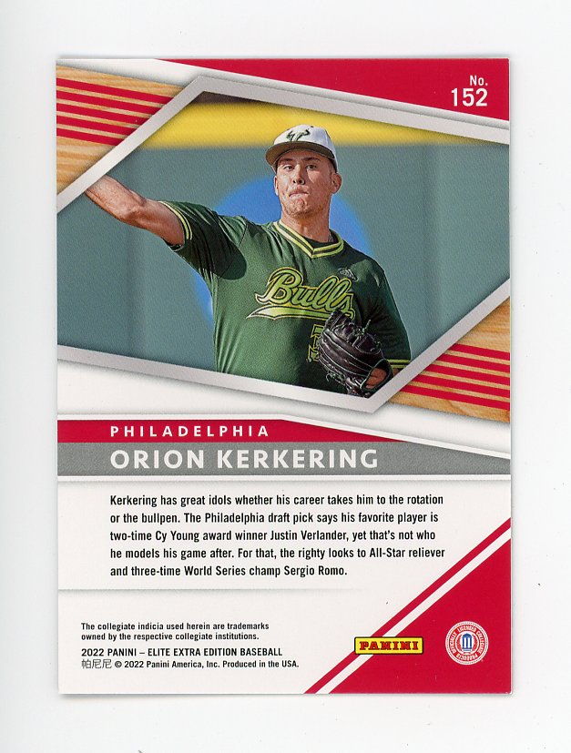 2022 Orion Kerkering Status #D /299 Elite Extra Edition Philadelphia # 152
